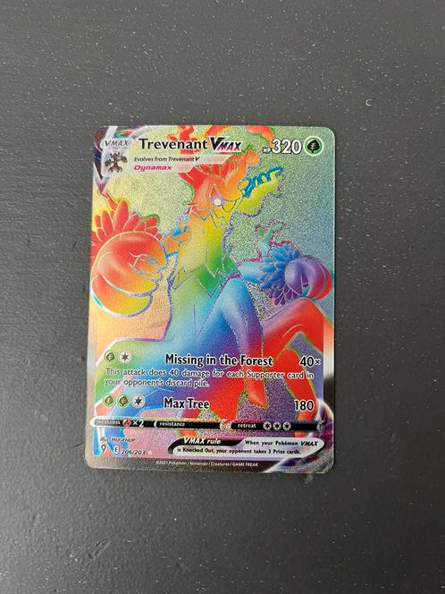 Trevenant Vmax #206/203 Evolving Skies, Hobby en Vrije tijd, Verzamelkaartspellen | Pokémon, Zo goed als nieuw, Losse kaart, Foil