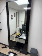 Barbershop / kappers spiegel en voetsteun, Huis en Inrichting, Woonaccessoires | Spiegels, Ophalen, Gebruikt, 75 tot 100 cm, 150 tot 200 cm