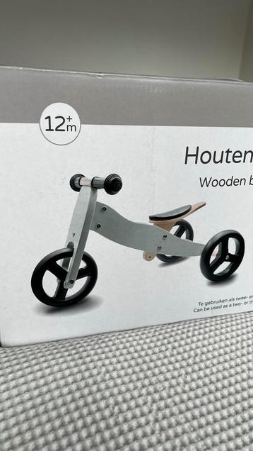 Prénatal 4-in-1 Houten Loopfiets - Soft Green Grey beschikbaar voor biedingen