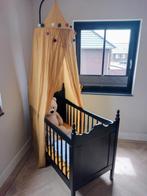 Ledikant, zwart geschilderd met leuke details, Ophalen, Gebruikt, Minder dan 140 cm, Minder dan 70 cm