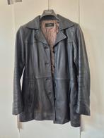 Zwarte leren damesjas maat 42, Kleding | Dames, Jassen | Winter, Ophalen of Verzenden, Gedragen, Maat 42/44 (L), Zwart
