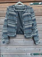 Bewerkt jasje blazer colbert Hema maat S/36 blauw wit, Ophalen of Verzenden, Zo goed als nieuw, Maat 36 (S), Blauw
