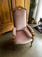 Roze barok stoel met houten frame – elegante blikvanger, Ophalen