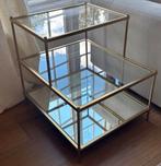 West Elm- glazen bijzettafel- mid century modern, 45 tot 60 cm, Minder dan 55 cm, Mid century, Ophalen of Verzenden