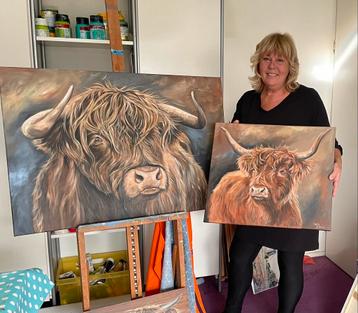 Schilderijen schotse hooglanders koeien en andere dieren