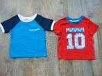 Set 2x T-shirt maat 80 shirts rood + blauw, Kinderen en Baby's, Babykleding | Maat 80, Ophalen of Verzenden, Nieuw, Jongetje, Shirtje of Longsleeve