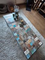 Industriële salontafel van oude bagagewagen, Huis en Inrichting, Ophalen, Gebruikt, 50 tot 100 cm, Metaal