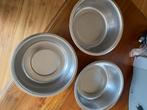 Drie metalen voederbakken., Ophalen of Verzenden