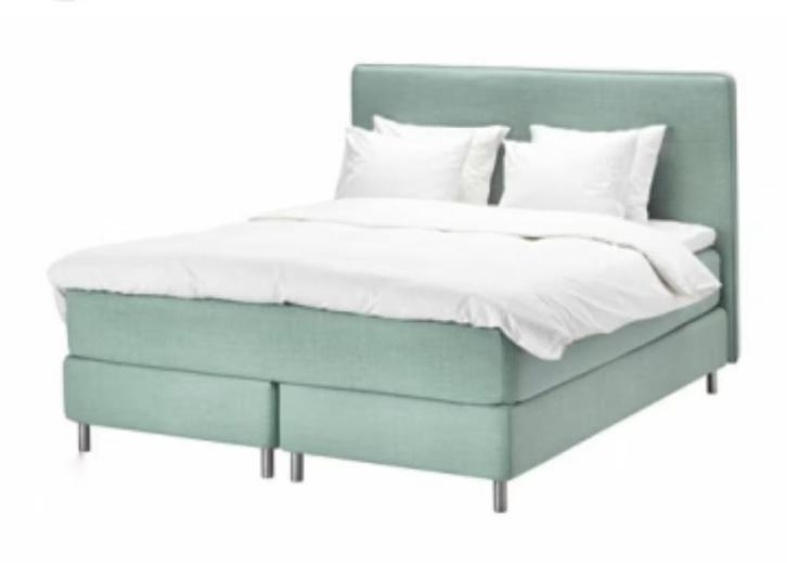 Boxspring hoes Ikea groen, Huis en Inrichting, Slaapkamer | Boxsprings, Zo goed als nieuw, 160 cm, 200 cm, Tweepersoons, Groen