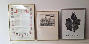 Ets Maastricht Vrijthof - prent silhouet stad - vaendel maas beschikbaar voor biedingen