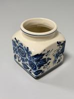 Vintage Royal Delft – Delfts Blauw Opbergpot Vaasje 9x9x10cm, Ophalen of Verzenden
