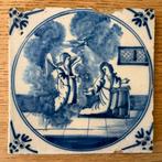 17e eeuwse Delftsblauwe tegels - 4 stuks, Antiek en Kunst, Ophalen of Verzenden