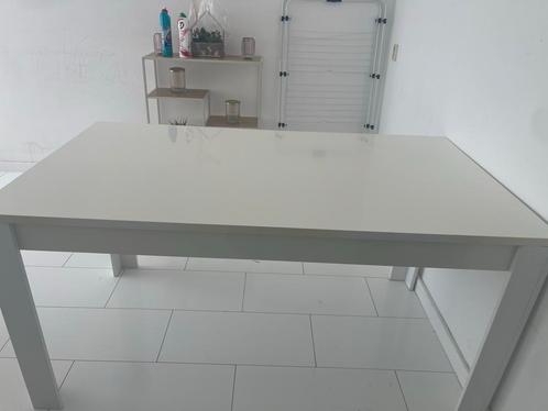 Hoogglans Witte Eettafel, Huis en Inrichting, Tafels | Eettafels, Zo goed als nieuw, 100 tot 150 cm, 150 tot 200 cm, Vier personen