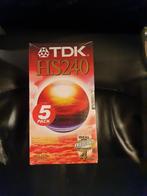 VHS TDK HS240 5-Pack Videocassettes geseald, Overige genres, Alle leeftijden, Ophalen of Verzenden, Nieuw in verpakking