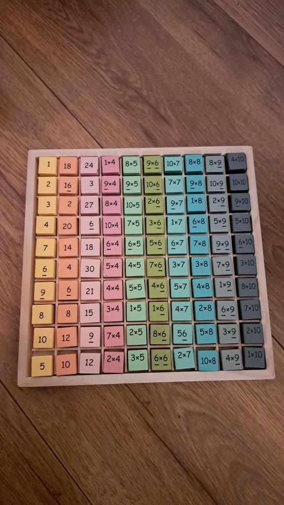 Houten rekenbord met de tafels, Kinderen en Baby's, Speelgoed | Educatief en Creatief, Zo goed als nieuw, Rekenen, Ophalen of Verzenden
