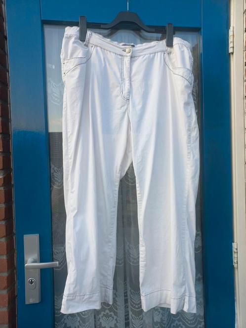 Witte katoenen broek maat 56, Kleding | Dames, Grote Maten, Zo goed als nieuw, Broek of Spijkerbroek, Wit, Ophalen of Verzenden