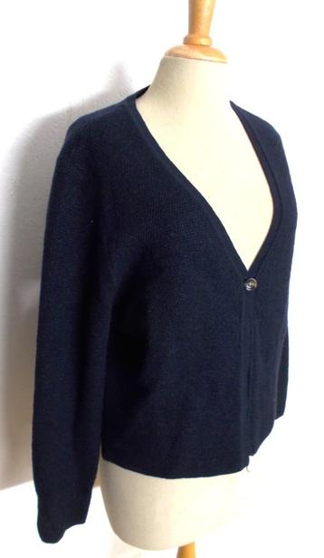 Donkerblauw 50% merino wol vestje van Sibin Linnebjerg! L beschikbaar voor biedingen