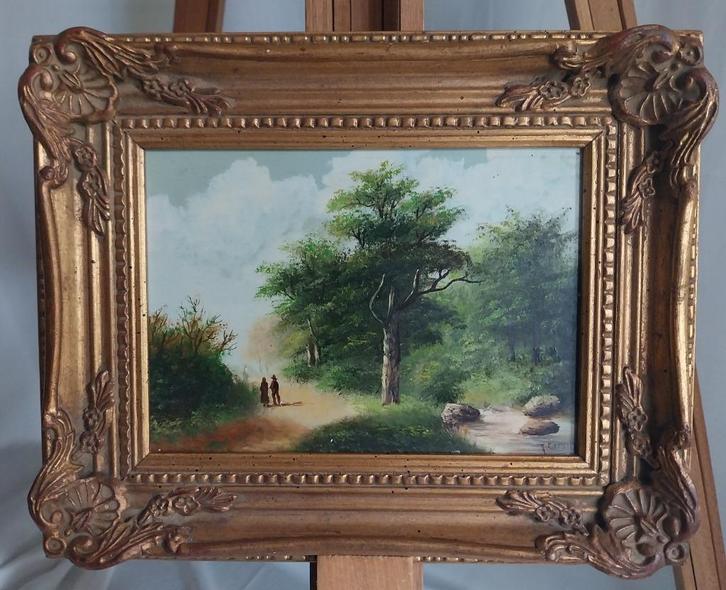 J. Croon (XXe) - Boslandschap - 1960, Antiek en Kunst, Kunst | Schilderijen | Klassiek, Ophalen of Verzenden