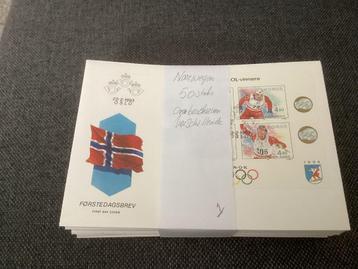 No1 50 stuks fdc Noorwegen Nog veel meer koopjes kijk maar beschikbaar voor biedingen