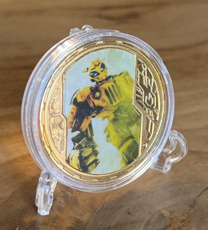 Transformers 24kt goud vergulde verzamelmunt +stand (1, Verzamelen, Film en Tv, Nieuw, Film, Overige typen, Ophalen of Verzenden