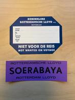twee bagage labels Rotterdamsche Lloyd, Ophalen of Verzenden, Zo goed als nieuw, Motorboot, Gebruiksvoorwerp