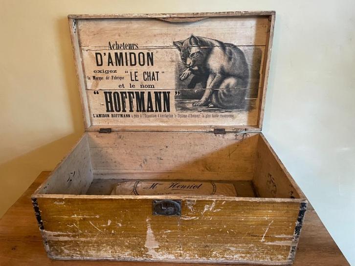 sfeervolle Le Chat Amidon Reclame Kist Frans, Antiek en Kunst, Antiek | Woonaccessoires, Ophalen of Verzenden