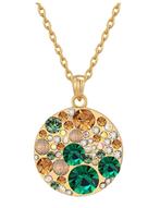 Ketting met swarovski kristallen doublé geelgoud, Ophalen of Verzenden, Zo goed als nieuw, Goud, Overige materialen