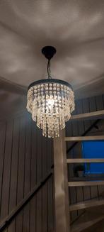 3 Vintage glas Kroonluchter lamp lampenkap glazen pegels, Huis en Inrichting, Lampen | Hanglampen, Ophalen of Verzenden, Glas