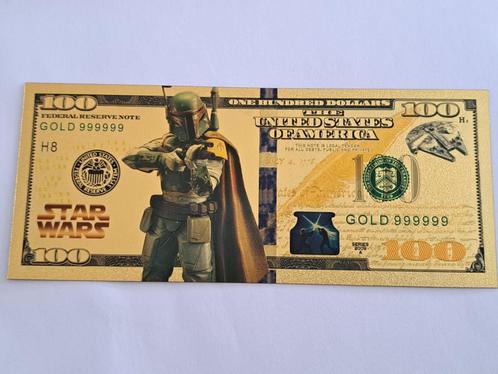 BANKBILJET - GOUDFOLIE - 100 DOLLAR - STAR WARS, Postzegels en Munten, Bankbiljetten | Amerika, Los biljet, Midden-Amerika, Verzenden