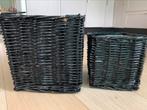 Twee rieten plantenbakken, Ophalen, Gebruikt, Mand, Vierkant