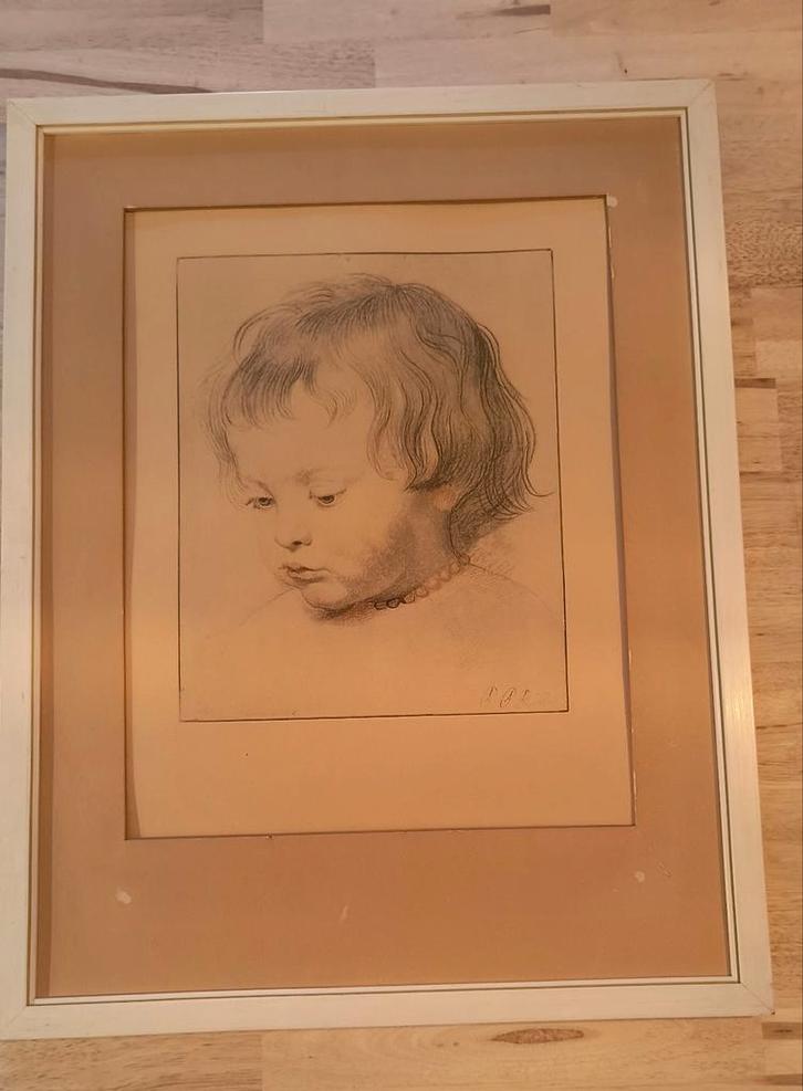 Rubens - Gezicht van een baby - H.41, Antiek en Kunst, Kunst | Tekeningen en Foto's, Ophalen of Verzenden