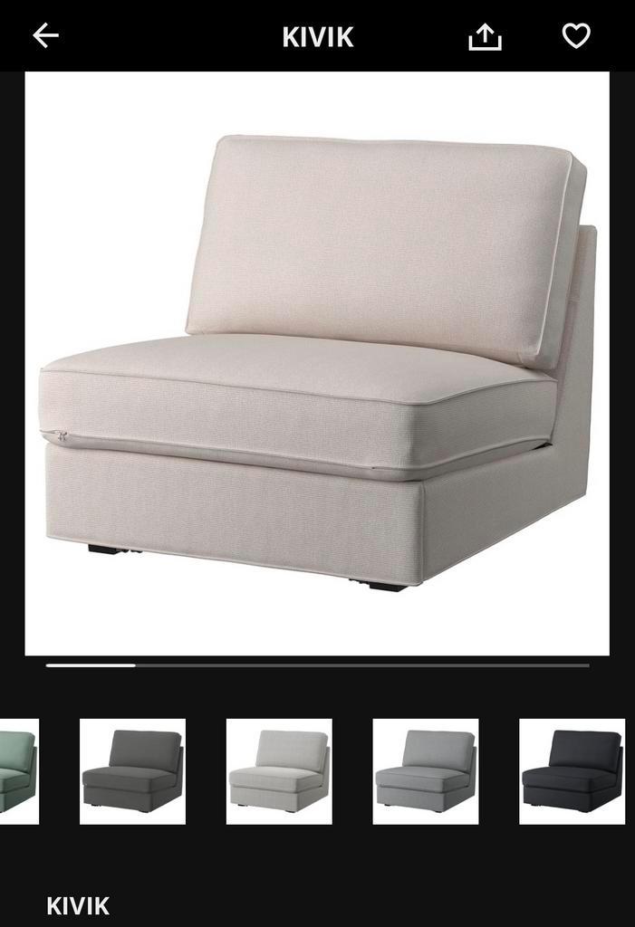 Kivik IKEA 1 persoons stoelhoes ( niet de slaapstoel), Huis en Inrichting, Stoelen, Gebruikt, Eén, Stof, Wit, Ophalen of Verzenden