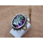 Echt zilveren ring met Mystic Topaas maat 19.5 EBV, 19 tot 20, Nieuw, Ophalen of Verzenden, Met edelsteen