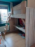 Steigerhouten Hoogslaper 200x90 met Opzetstuk, Ophalen, Gebruikt, Hoogslaper