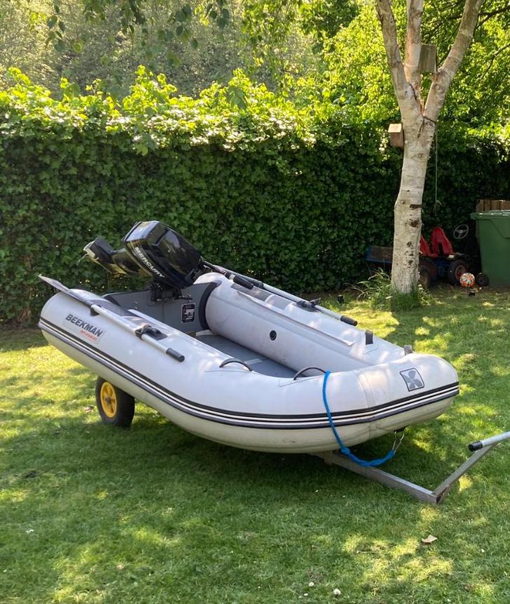 Beekman 2.70 Rubberboot met Mercury 6pk + Trailer, Watersport en Boten, Rubberboten, Gebruikt, Overige merken, Overige materialen