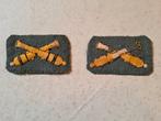 Nederlands voor 1940 stoffen kraagemblemen artillerie, Verzamelen, Ophalen of Verzenden, Landmacht, Nederland, Embleem of Badge