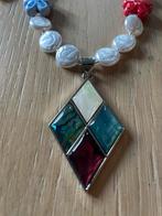 Parelmoer ketting met parels, Sieraden, Tassen en Uiterlijk, Kettingen, Wit, Nieuw, Ophalen of Verzenden, Steen of Mineraal