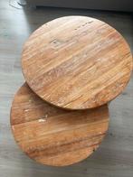 Ronde Landelijke Salontafel, Huis en Inrichting, Tafels | Salontafels, Gebruikt, Minder dan 50 cm, Eikenhout, Rond