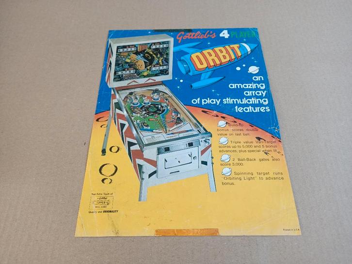 Flyer: Gottlieb Orbit (1971) Flipperkast, Verzamelen, Automaten | Flipperkasten, Gebruikt, Elektronisch, Flipperkast, Williams