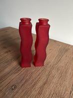 2 x Vaasje Ikea rood, Minder dan 50 cm, Glas, Ophalen of Verzenden, Zo goed als nieuw