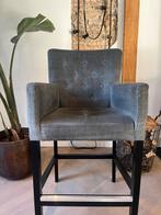 4 grijze barstoelen, Huis en Inrichting, Barkrukken, Ophalen, Gebruikt, Met voetsteun, 60 tot 90 cm