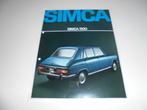 leaflet Simca 1100 modellen 1969, Boeken, Auto's | Folders en Tijdschriften, Overige merken, Ophalen of Verzenden, Zo goed als nieuw