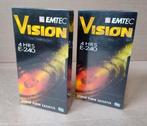 2x VHS banden E-240 Emtec Basf Vision. 4 uur - nieuw in seal, Alle leeftijden, Ophalen of Verzenden, Nieuw in verpakking, Overige genres