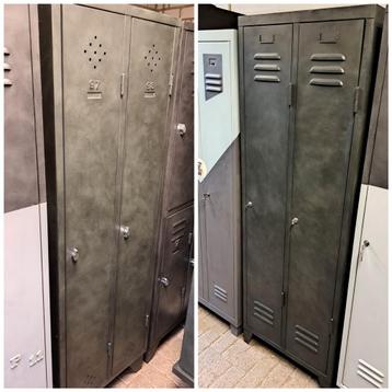 Nieuw geschilderde metalen industriële locker kast in betonl beschikbaar voor biedingen