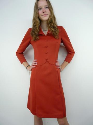 *Abfab Vintage Jurk in Roestbruin 36* beschikbaar voor biedingen