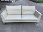 Wit leren bankje Leolux, Huis en Inrichting, Banken | Sofa's en Chaises Longues, 150 tot 200 cm, Tweepersoons, 75 tot 100 cm, Ophalen of Verzenden