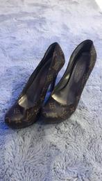 Donkerbruine Pumps (lederlook), Ophalen of Verzenden, Zo goed als nieuw, Bruin, Pumps