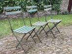 3 x Opvouwbare opklapbare Bistrostoelen Tuinstoelen Frans, Antiek en Kunst, Ophalen of Verzenden