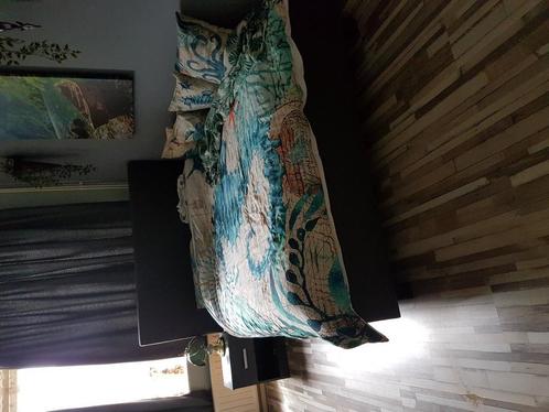 Tweepersoonsbed  : gestoffeerd met skai leer, Huis en Inrichting, Slaapkamer | Bedden, Gebruikt, Tweepersoons, 140 cm, 200 cm