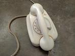 Vintage witte telefoon met draaischijf, Ophalen of Verzenden, Niet werkend, Met draaischijf